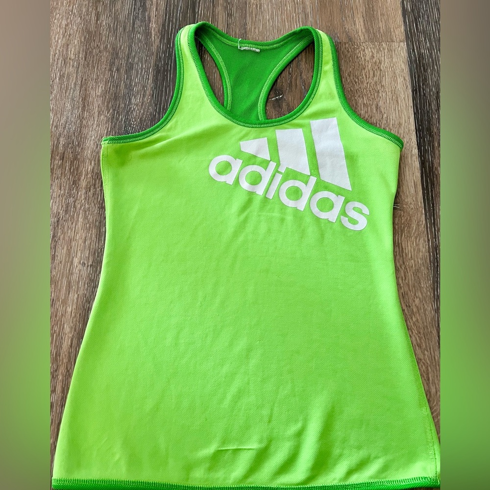 Adidas Racer Back Tank Lime Green - Medium